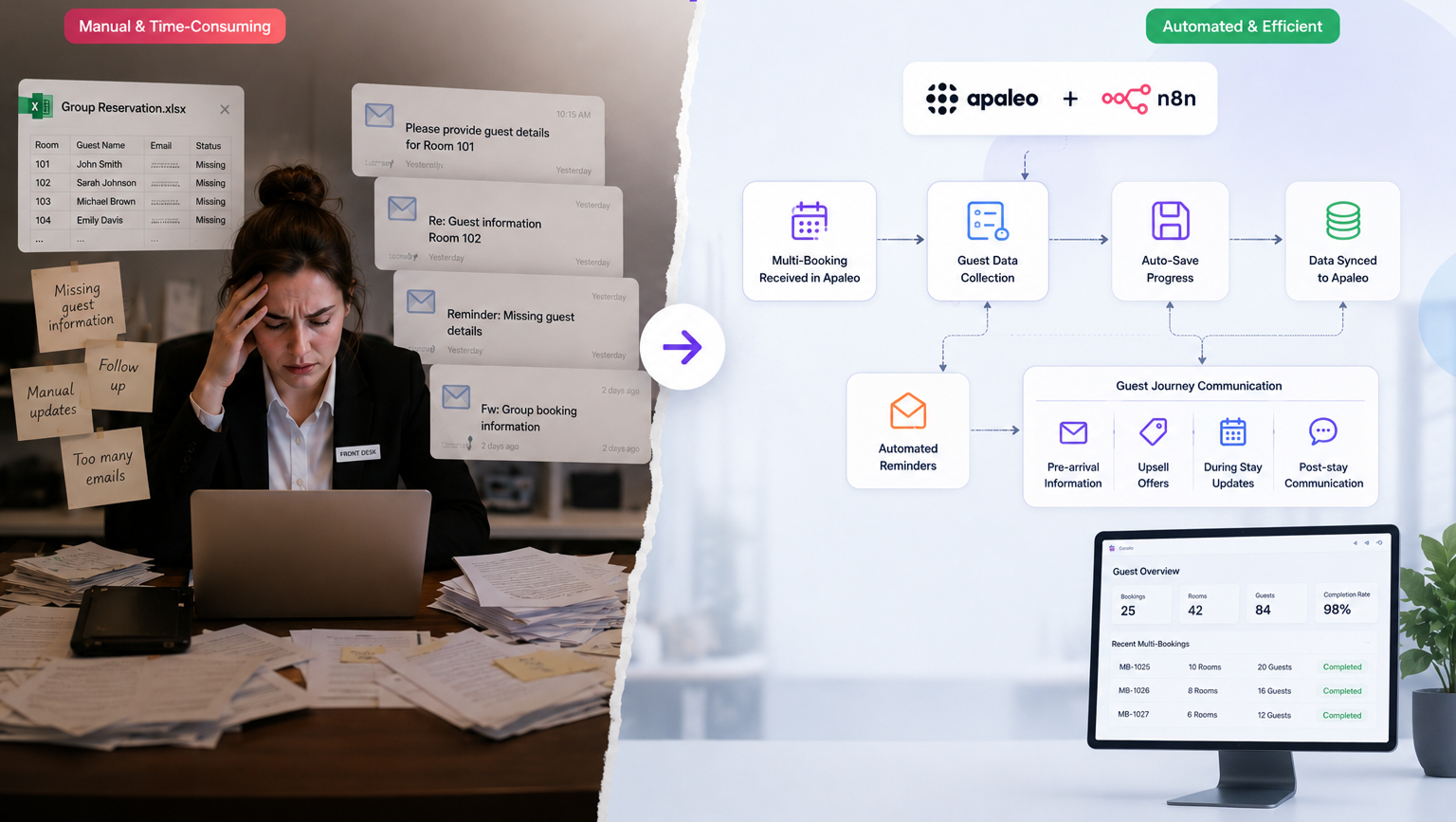 How Hotels Can Automate Multi-Booking Operations with Apaleo and n8n